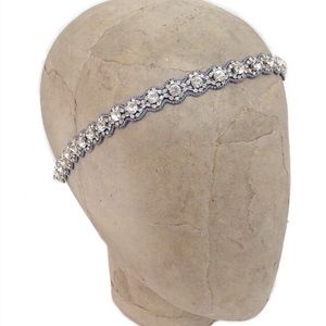 Deeps Gurnani Rhinestone Silver Crystal Headband Boho Alexis Rose